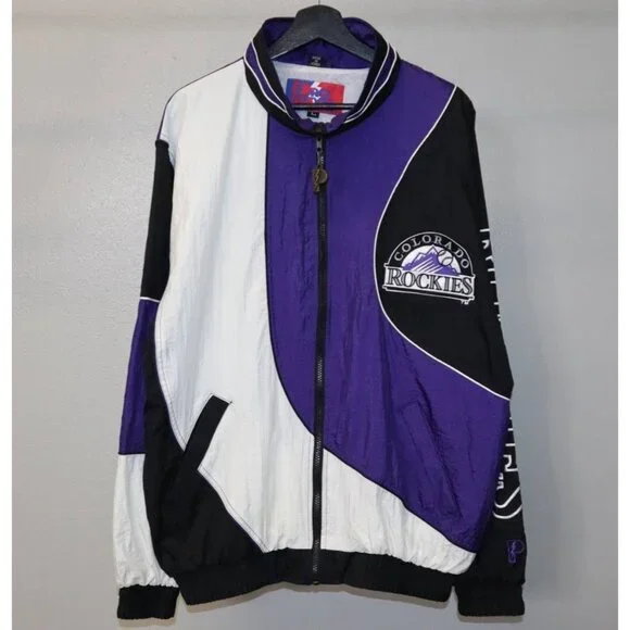 Vintage 90s Colorado Rockies Pro Player Windbreaker Jacket Men’s L Korea